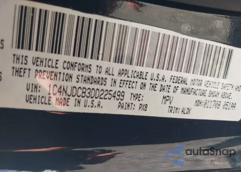 2013 Jeep Compass Limited z USA, uszkodzony, nr VIN 1C4NJDCB3DD225499